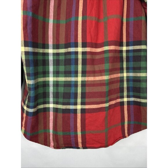 Ralph Lauren Men’s Large Custom Fit Plaid Flannel Shirt LS Button Front Red - Picture 9 of 9